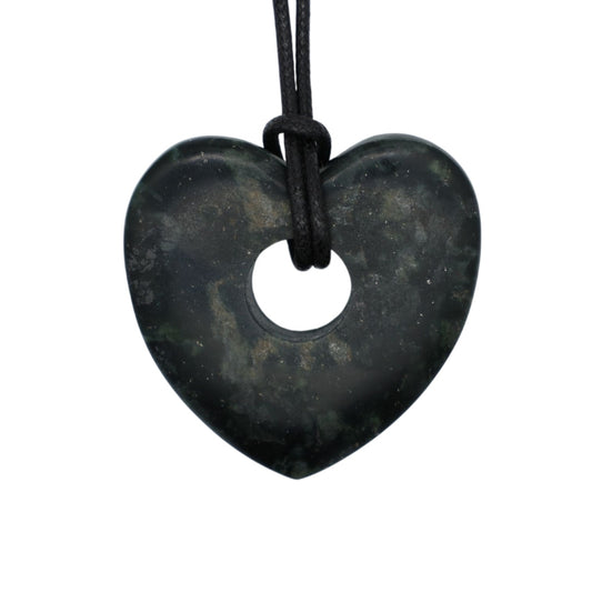 Black Serpentine Heart Pendant