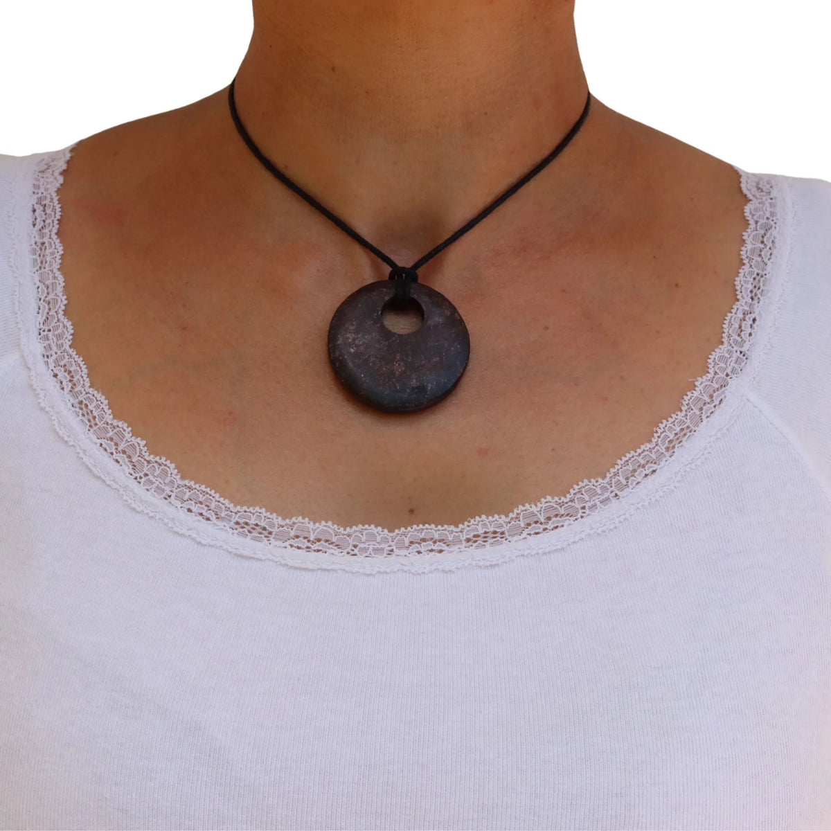 Minimalist Pendant in River Stone from Cavaglia