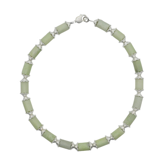 Nephrite Jade Necklace from Valposchiavo with Silver Inlays