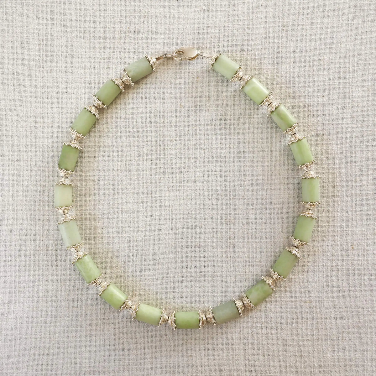 Nephrite Jade Necklace from Valposchiavo with Silver Inlays