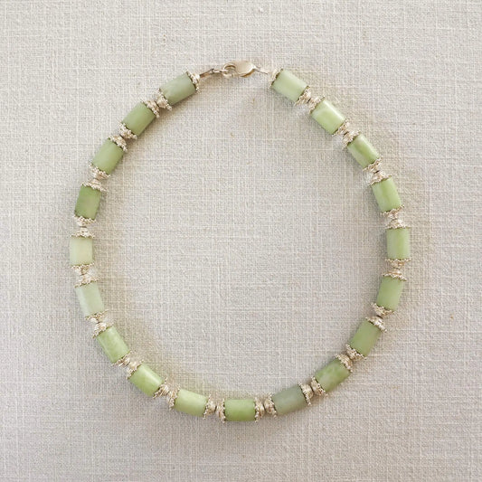 Nephrite Jade Necklace from Valposchiavo with Silver Inlays