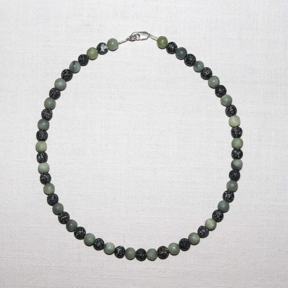 Nephrite Jade & Black Lake Stone Necklace from Valposchiavo