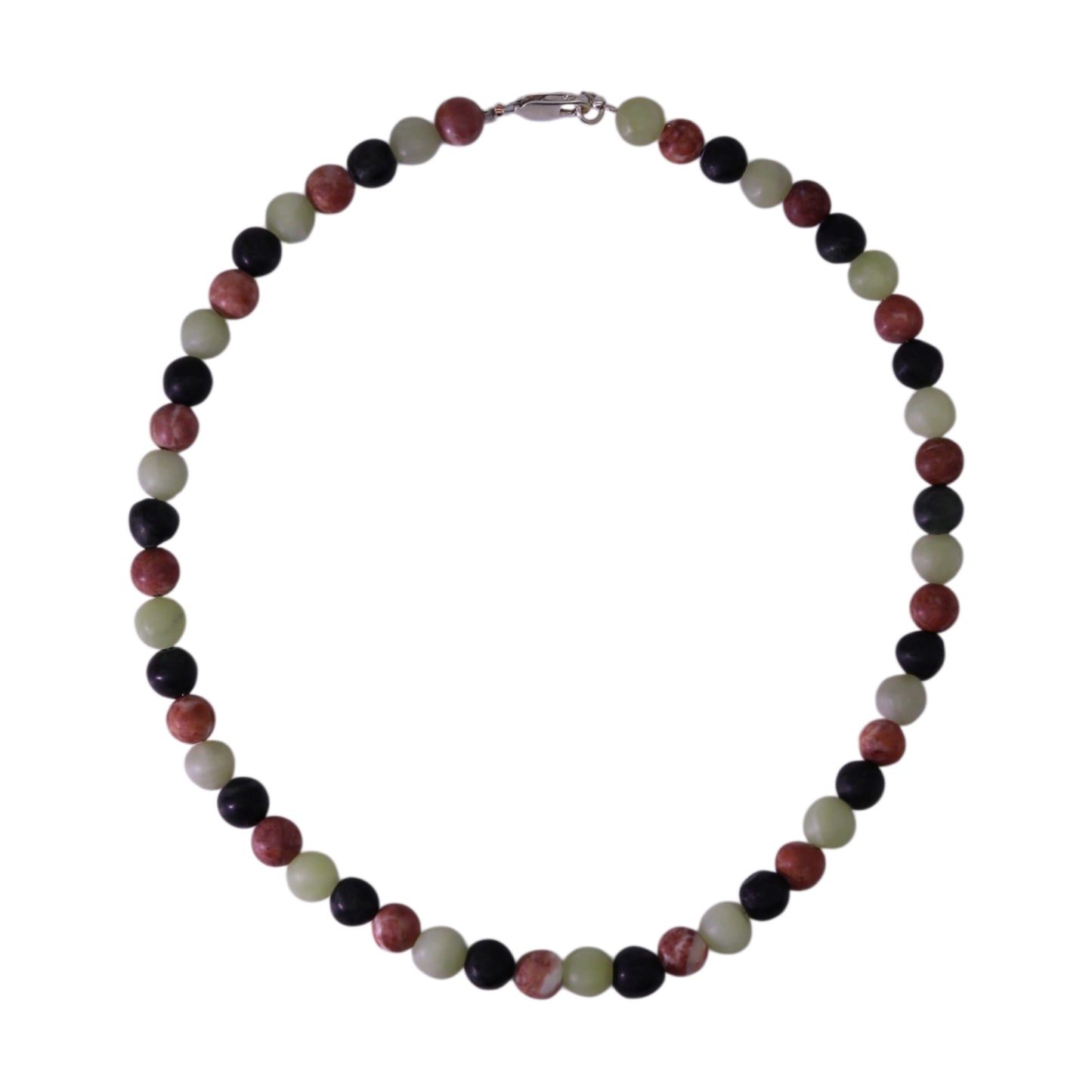 Necklace in Nephrite Jade, Sassalbo Marble & Serpentine