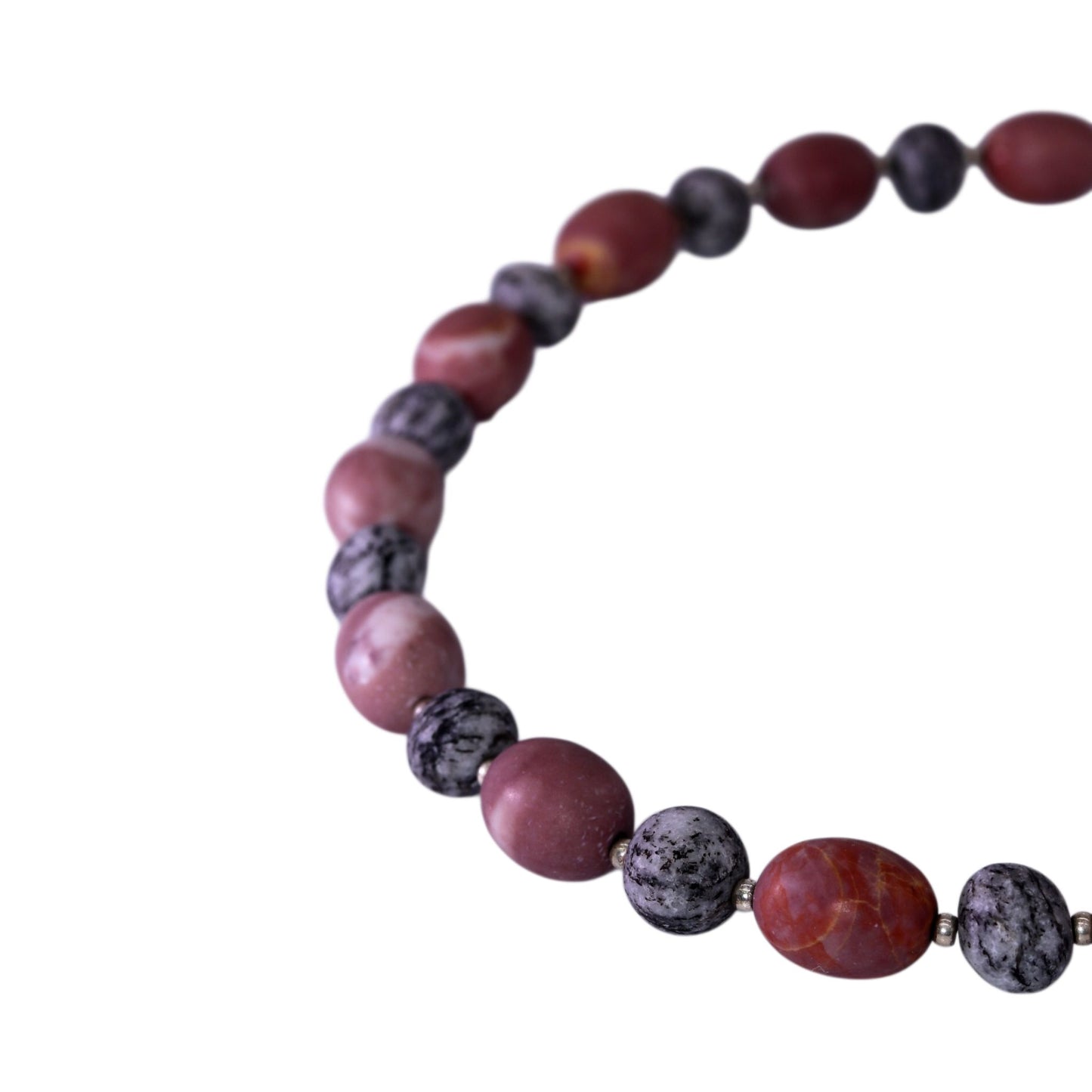 Necklace in Sassalbo Marble & Granite with Silver Details