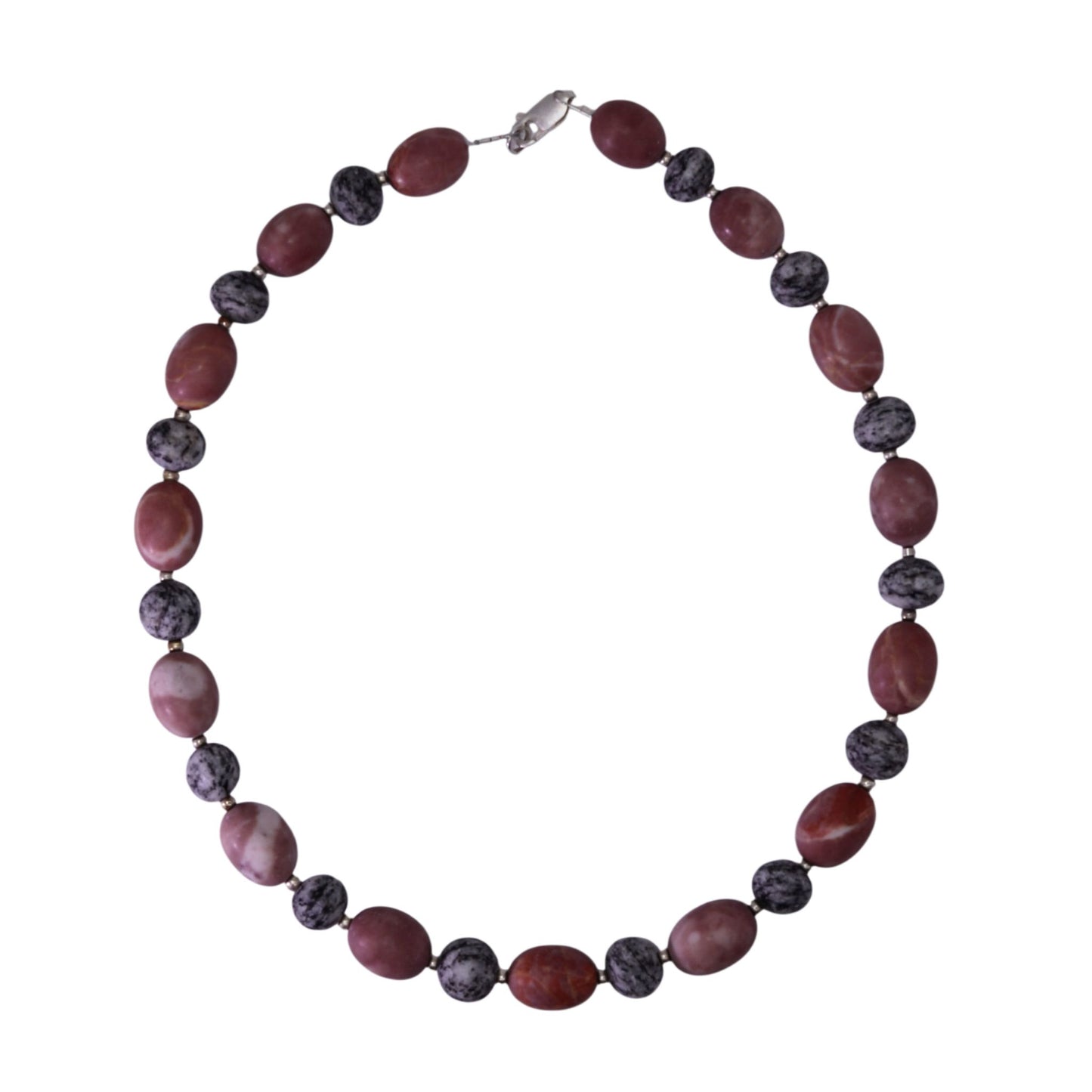 Necklace in Sassalbo Marble & Granite with Silver Details