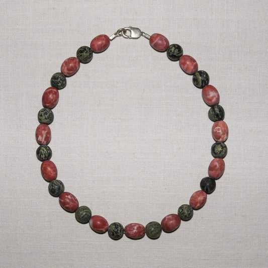 Necklace in Sassalbo Marble & Moss Green Lake Stone