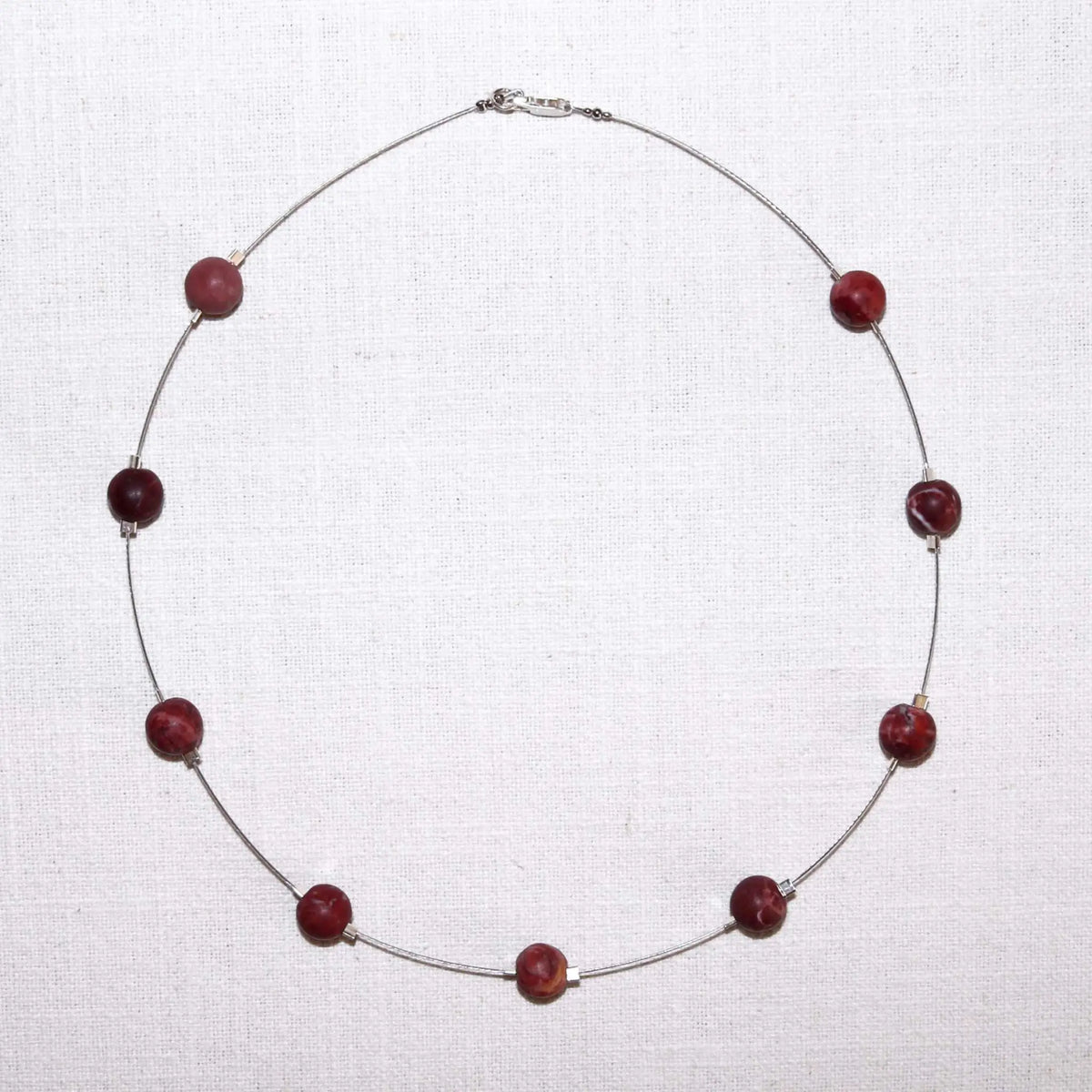 Minimal Necklace with Sassalbo Marble Spheres from Valposchiavo