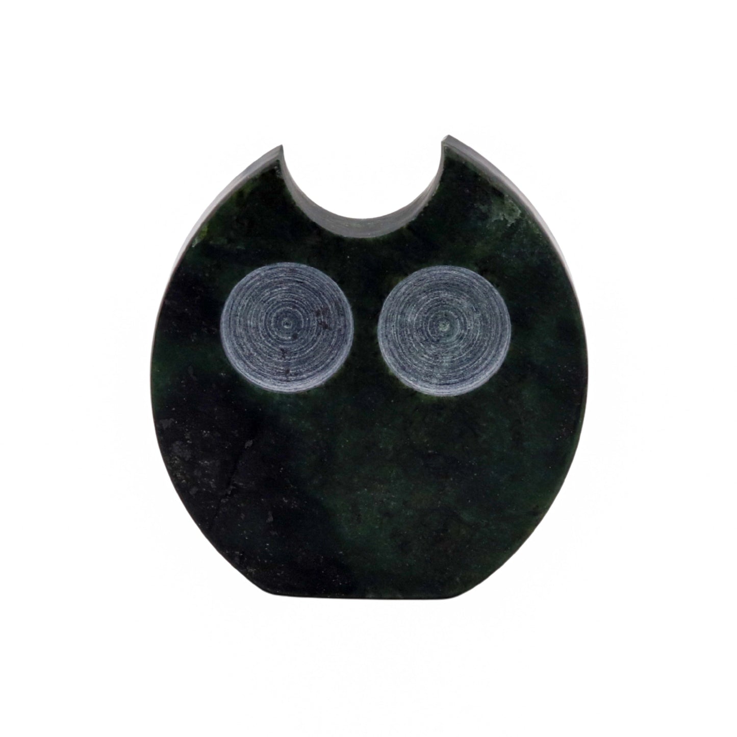 Gufo decorativo in serpentino verde della Valposchiavo
