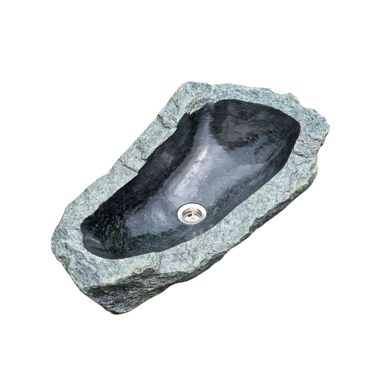 Rough Green Serpentine Sink from Valposchiavo