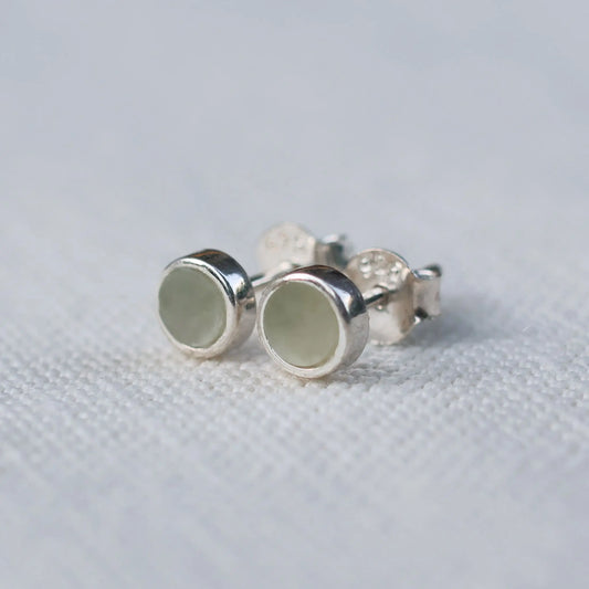 Earrings Made of Light Nephrite Jade from Valposchiavo