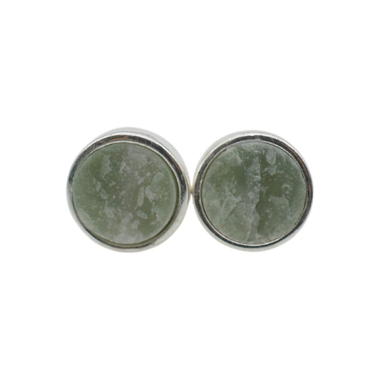 Earrings in Raw Nephrite Jade from Valposchiavo