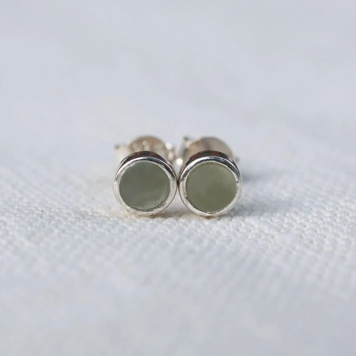 Earrings Made of Light Nephrite Jade from Valposchiavo