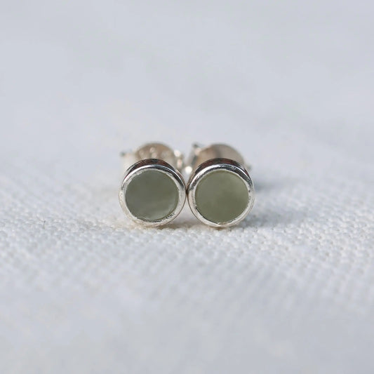 Earrings Made of Light Nephrite Jade from Valposchiavo