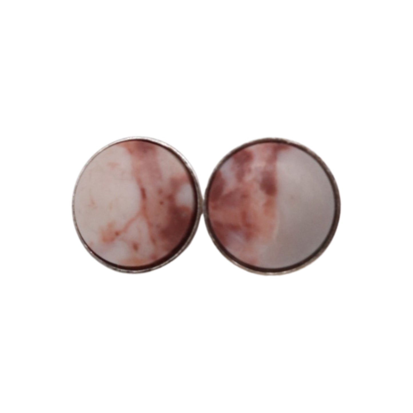 Large Earrings Made of Light Sassalbo Marble from Valposchiavo