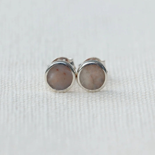 Earrings in Pink Sassalbo Marble from Valposchiavo