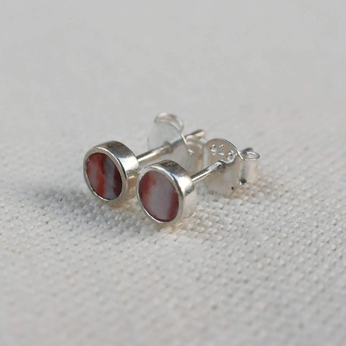 Earrings in Red and White Sassalbo Marble