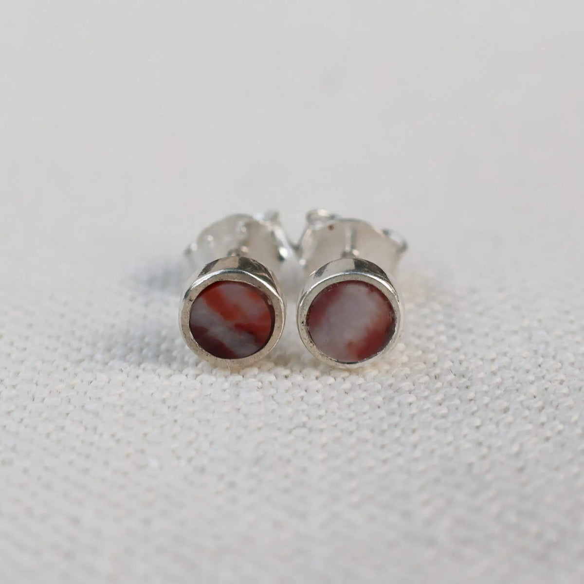 Earrings in Red and White Sassalbo Marble