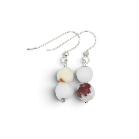 Drop Earrings in White Sassalbo Marble from Valposchiavo