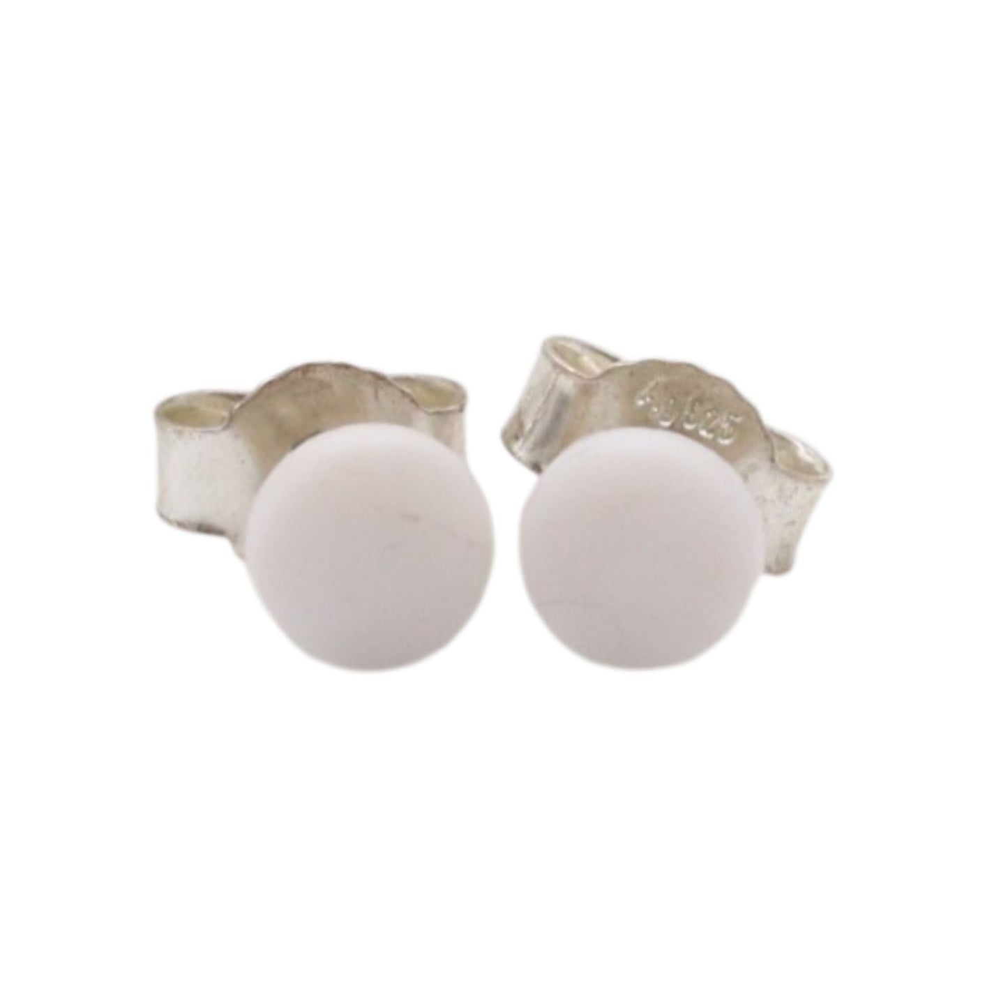 Earrings Made of White Lake Stone