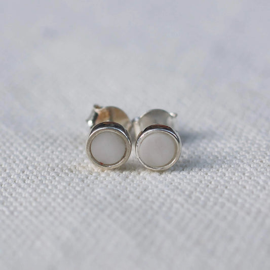 Earrings Made from White Sassalbo Marble from Valposchiavo