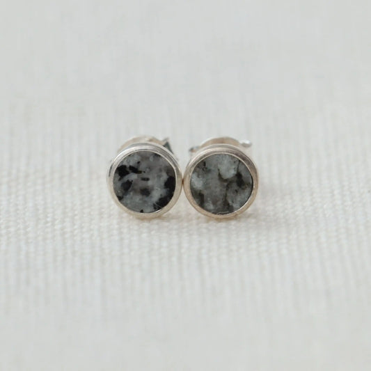 Earrings in Grey Lake Stone from Valposchiavo