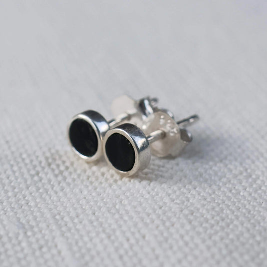 Earrings in Black Serpentine from Valposchiavo