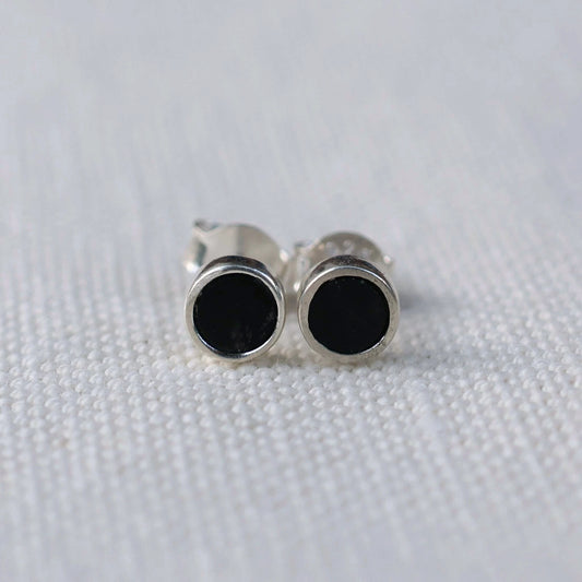 Earrings in Black Serpentine from Valposchiavo