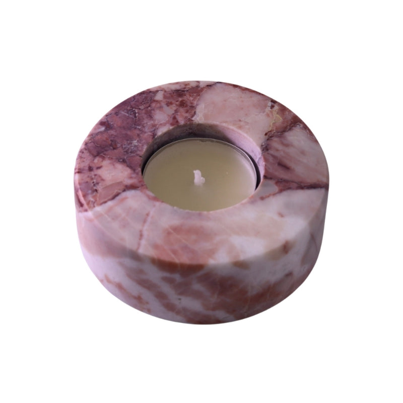 Pink Sassalbo Marble Candle Holder