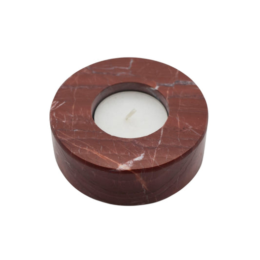 Dark Sassalbo Marble Candle Holder